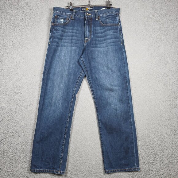 Lucky Brand Jeans Mens Size 33x30 Medium Wash Whiskers 329 Classic Straight - Picture 1 of 11